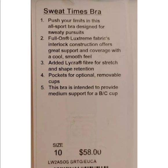 NWT Lululemon Sweat Times Bra - Size 10 - Spirit Green/Eucalyptus - Picture 3 of 3